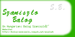 szaniszlo balog business card